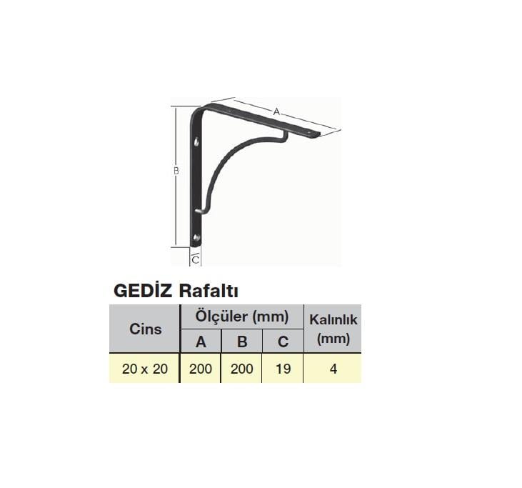 Ermo Gedis Rafaltı 20*20 Siyah