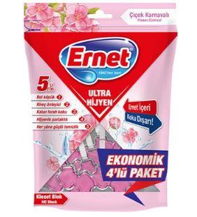 ERNETErnet Klozet Blok 4 lü Paket Çiçek