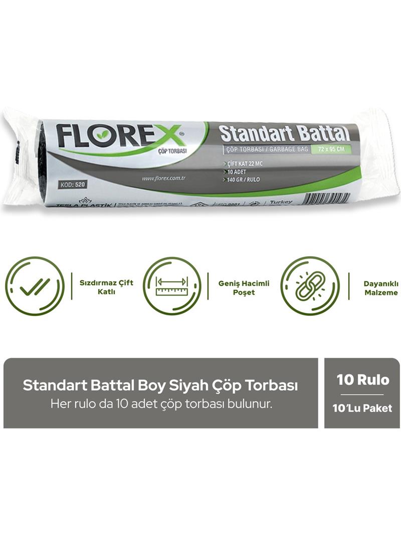 DiğerFlorex Çöp Poşeti St. Battal Siyah 10 adet