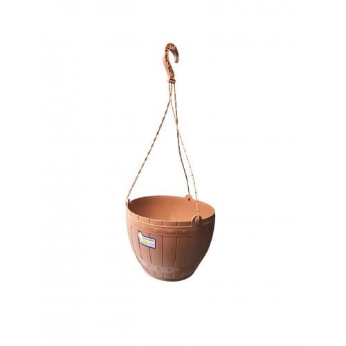 Hak Saksı Makrome Ahşap Desen Küçük Naturel