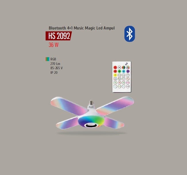 DiğerHelios Rgb Bluetooth Pervane Magic Led Ampul 36w