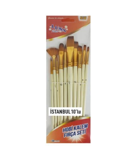 İZMİR FIRÇALuna Touch Hobi Kalem Fırça İstanbul 10 lu Set