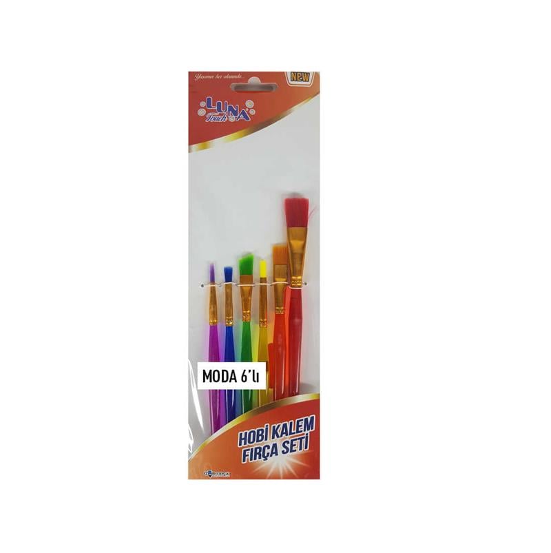 İZMİR FIRÇALuna Touch Hobi Kalem Fırça Moda 6 lı Set