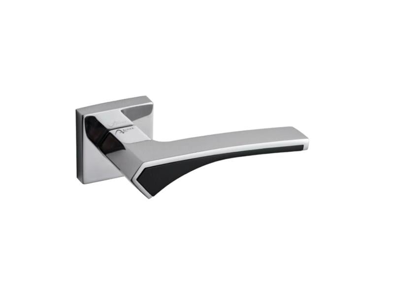 ARMEXMerve Rozetli Kapı Kolu Krom Siyah Wc