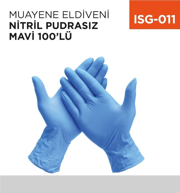 DiğerMuayene Eldiveni Nitril Pudrasız Mavi 100 lü