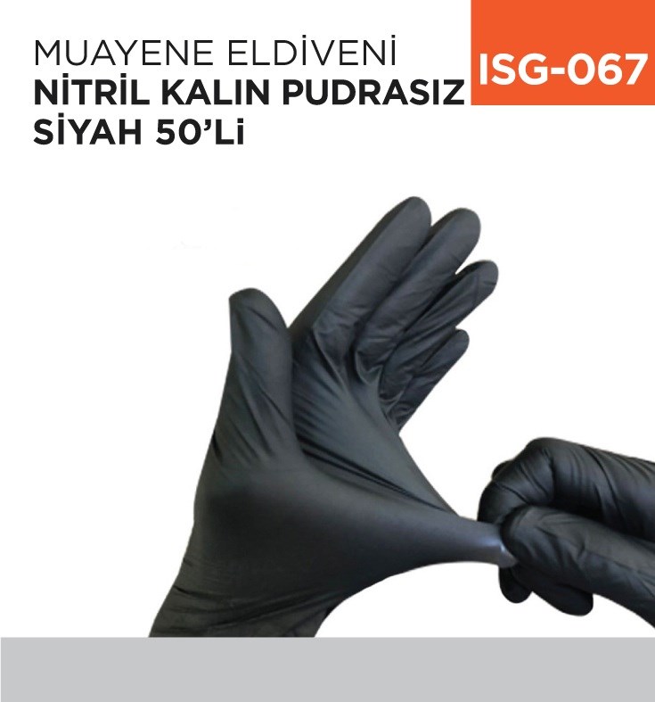 DiğerMuayene Eldiveni Nitril Pudrasız Siyah 50 li