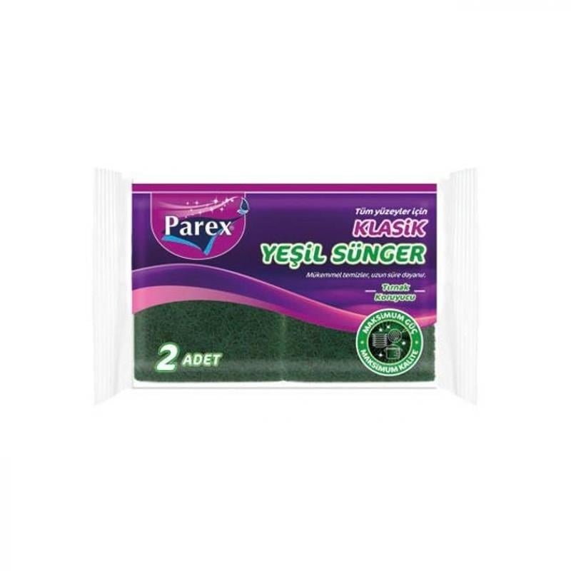 Parex Klasik 2 li Yeşil Düz Sünger