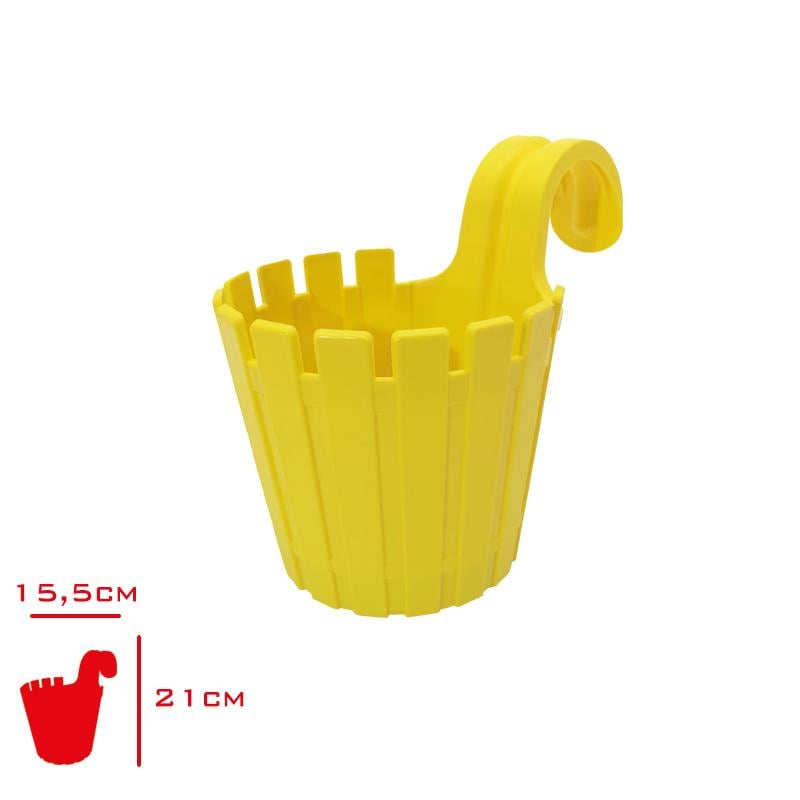 Poliwork Saksı Akasya Tekli Askılı Sarı