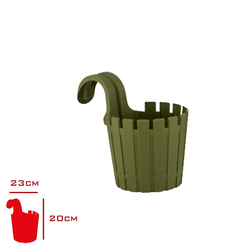 Poliwork Saksı Akasya Tekli Askılı Yosun Yeşili