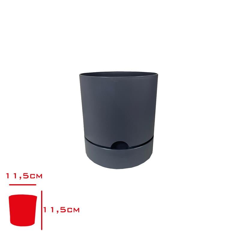 Poliwork Saksı Begonya 12 cm Antrasit