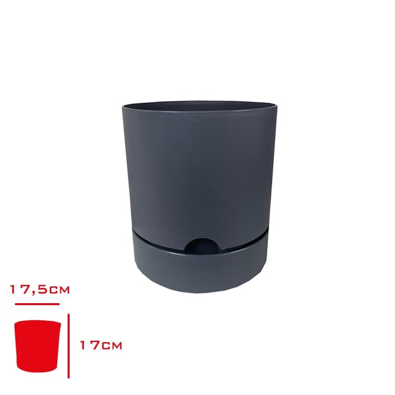 POLİWORKPoliwork Saksı Begonya 18 cm Antrasit
