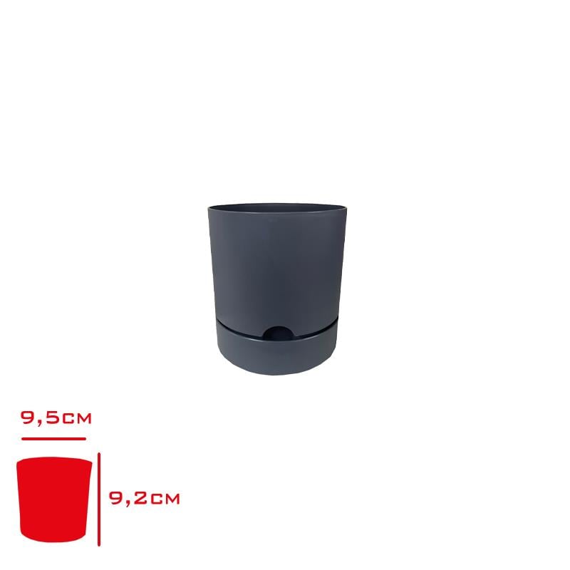 Poliwork Saksı Begonya 9 cm Antrasit