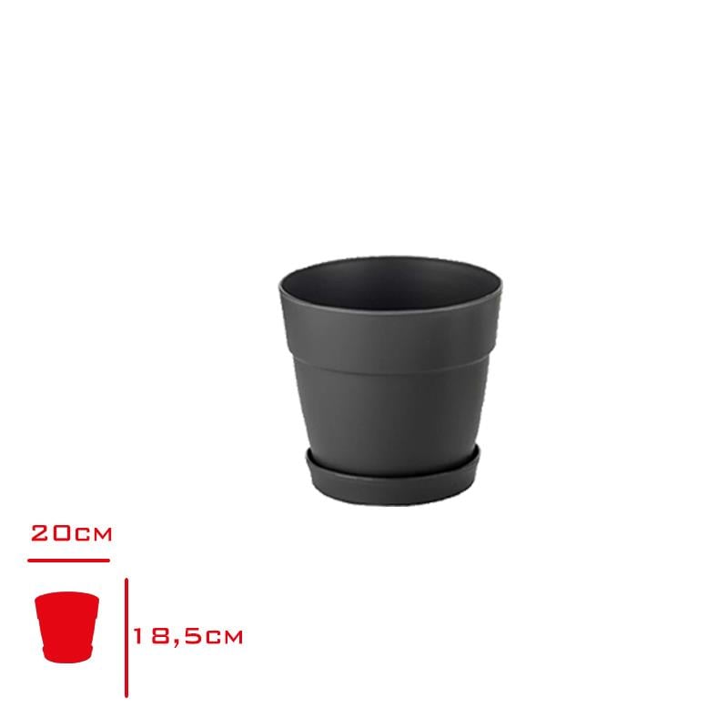Poliwork Saksı Manolya 20 cm Antrasit