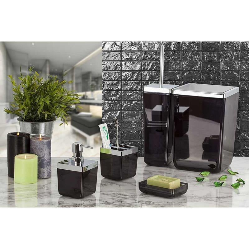 PRİMANOVAPrimanova Toskana Banyo Seti Şeffaf Siyah