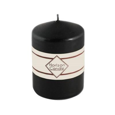 Silindir Mum Kokusuz Mat Siyah 6*8 cm