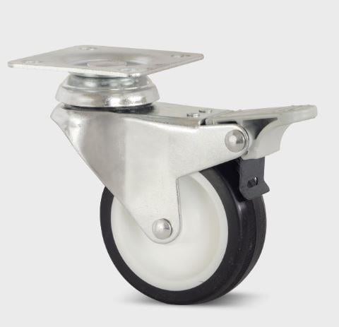 Tekerlek Pvc Siyah-Beyaz Çap 75 mm fr.li