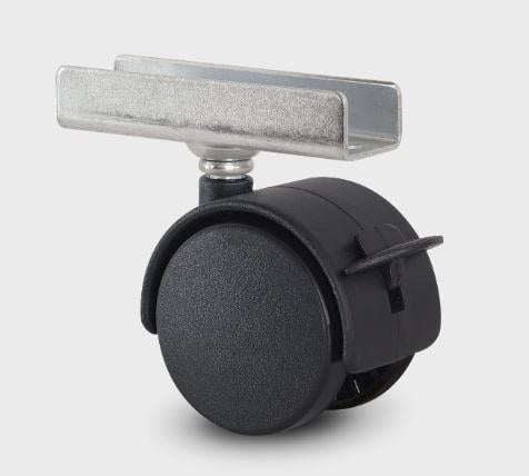 Tekerlek U Tablalı Frenli 18Lık Siyah 50 mm