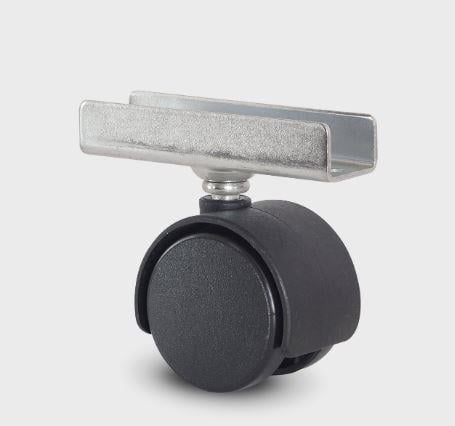 Tekerlek U Tablalı Poly.Pls Siyah Çap 40 mm