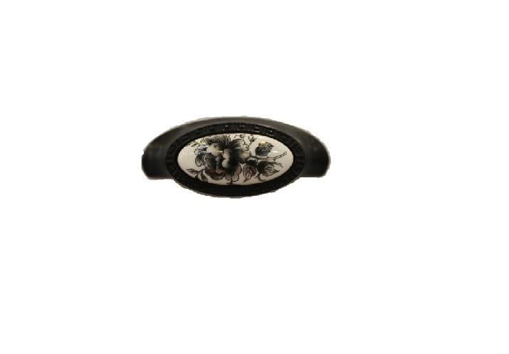 Tomurcuk Porselen Kulp 064 mm Siyah Desen 246