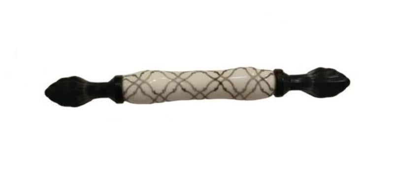 Tomurcuk Porselen Kulp 096 mm Siyah Desen 395