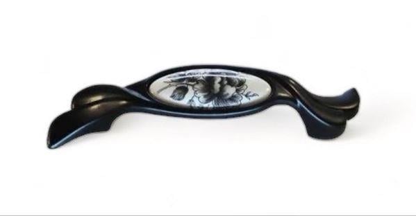 Tomurcuk Porselen Kulp 096 mm Siyah Desen 246