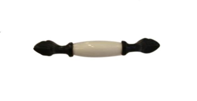 Tomurcuk Porselen Kulp 096 mm Siyah Desensiz beyaz