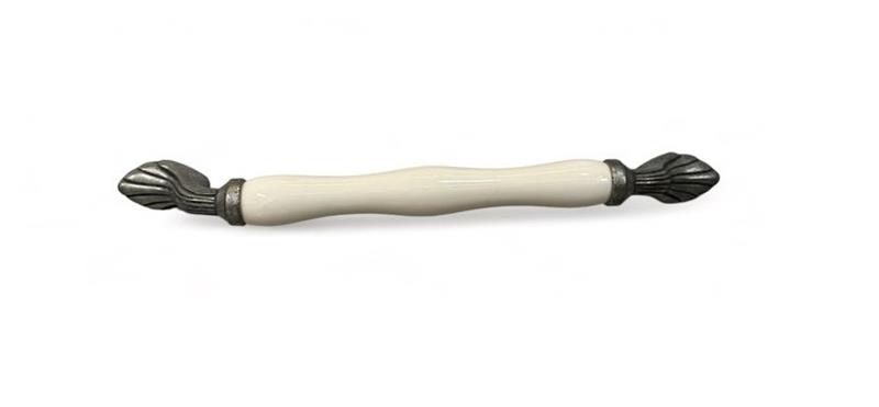 Tomurcuk Porselen Kulp 160 mm gümüş Desensiz KREM