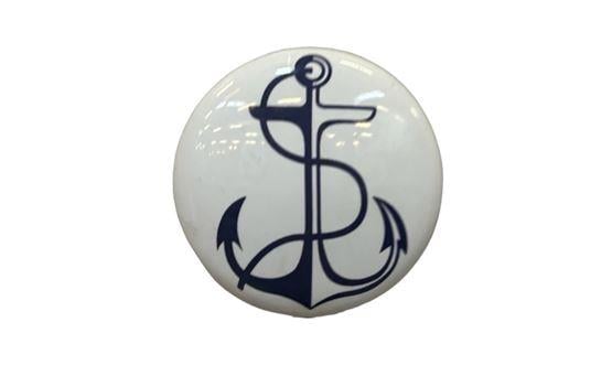 Tomurcuk Porselen Kulp Düğme Beyaz Desen B.115