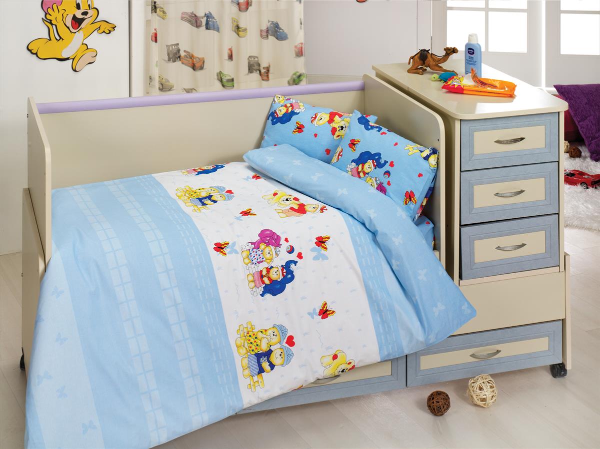 Baby Class Bebek Çocuk Nevresim Takımı 100 x 150 bbk-happy-mavi Mavi