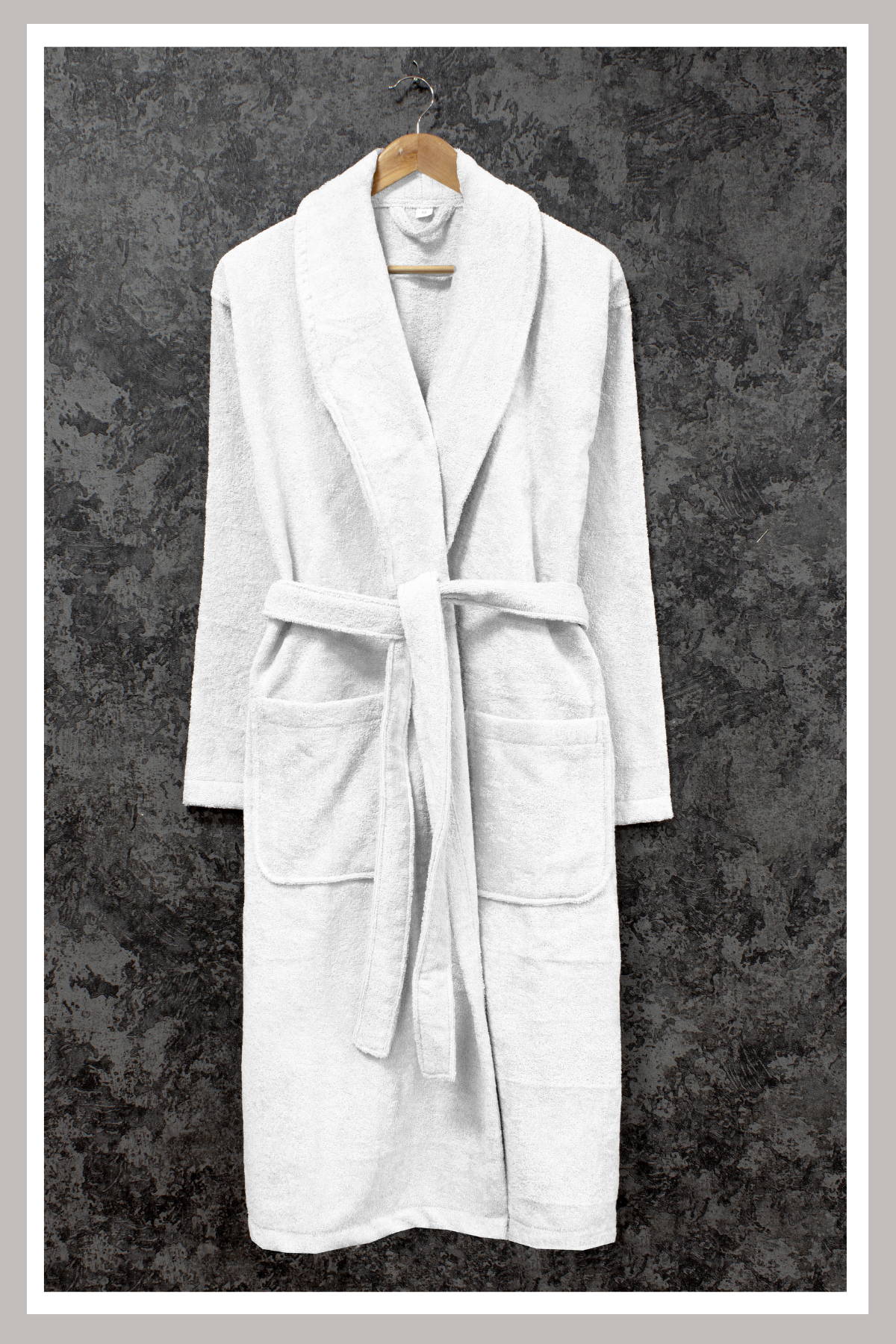 Class %100 Pamuk Şalyaka Bukle Bornoz M Beyaz Basic