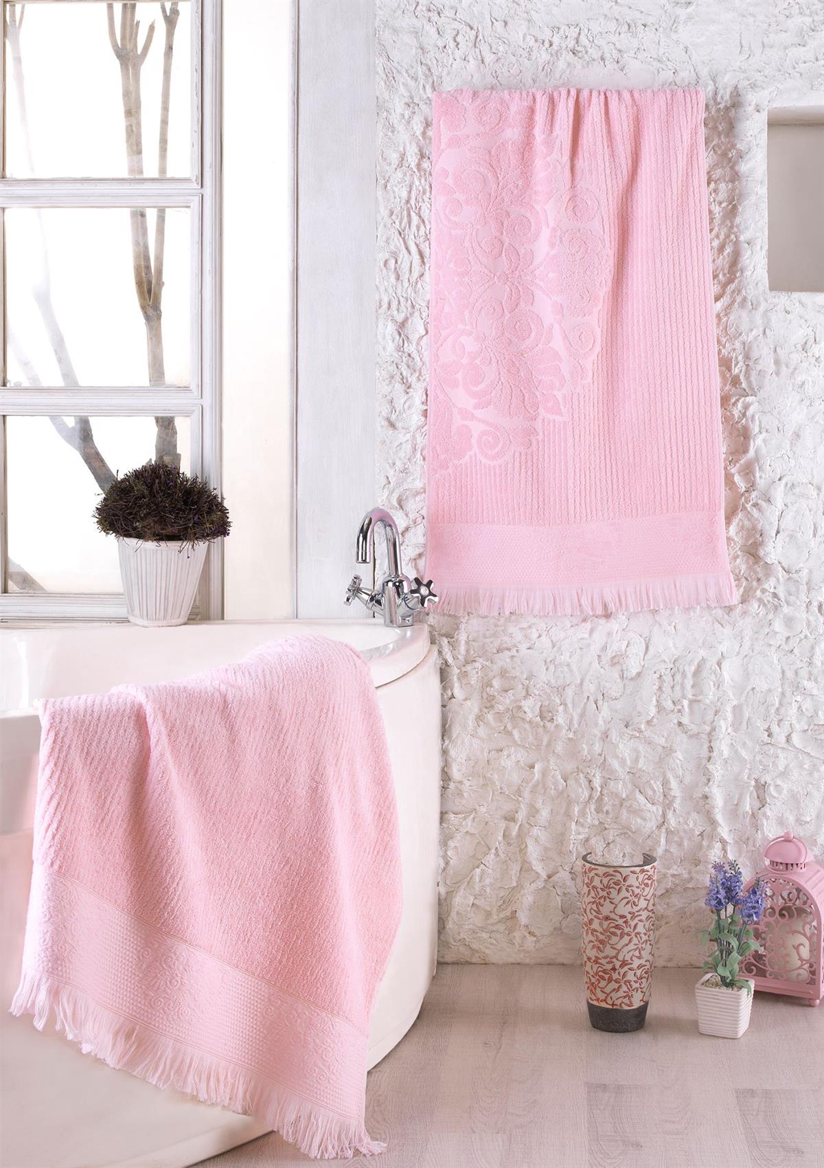 Class Pembe 2li Banyo Havlu Seti 50x90 - 70x140 Biellaa50-70