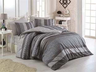 Majoli Çift Kişilik Nevresim Takımı %100 Pamuk Ranforce Global Grey