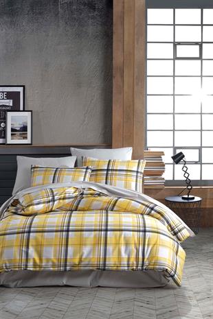 Majoli Milano Sarı Tek Kişilik Nevresim Takımı %100 Pamuk Ranforce