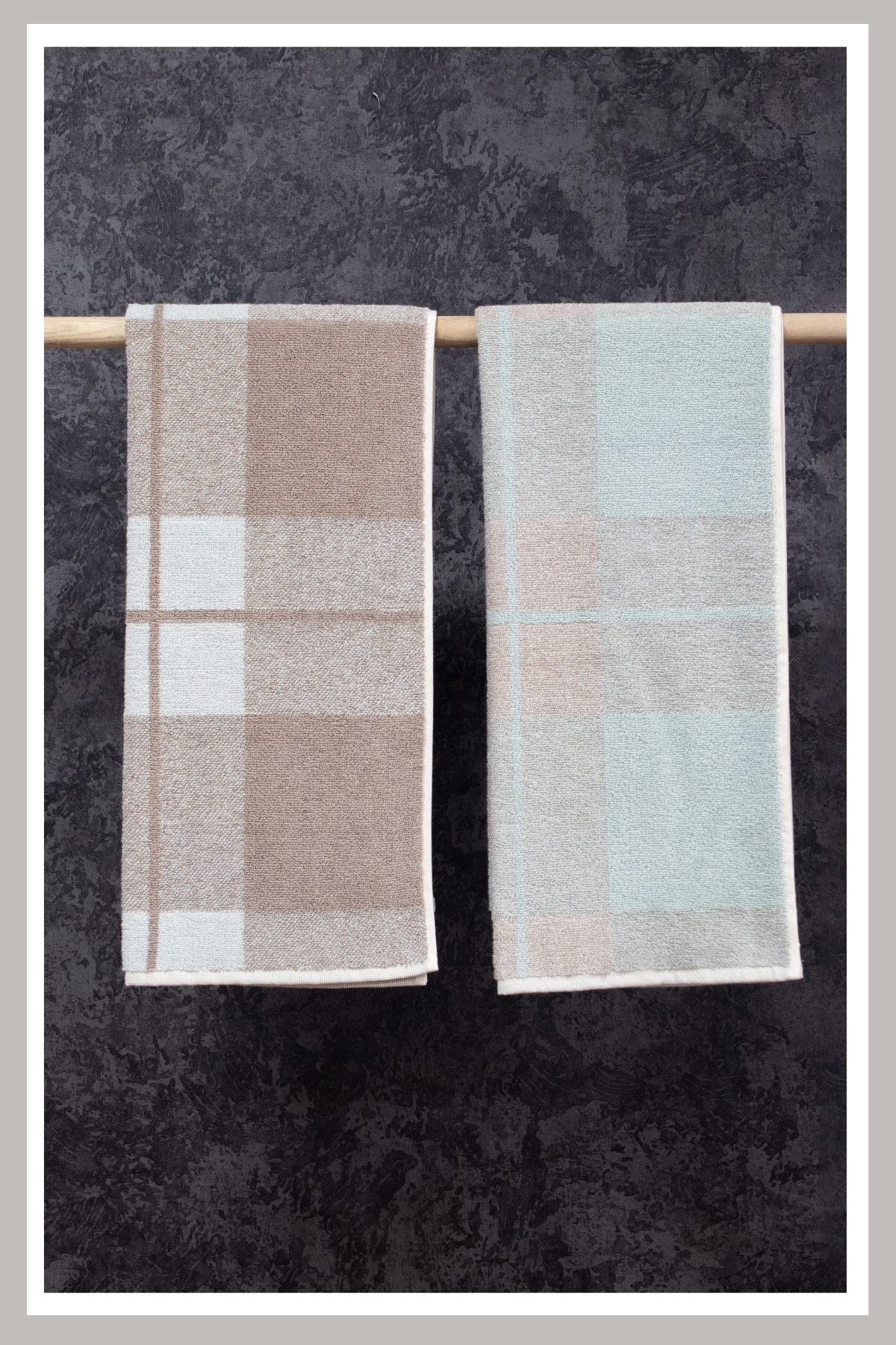 %100 Penye Pamuğu 50x100 İpliği Boyalı 2li Set Ekose V1