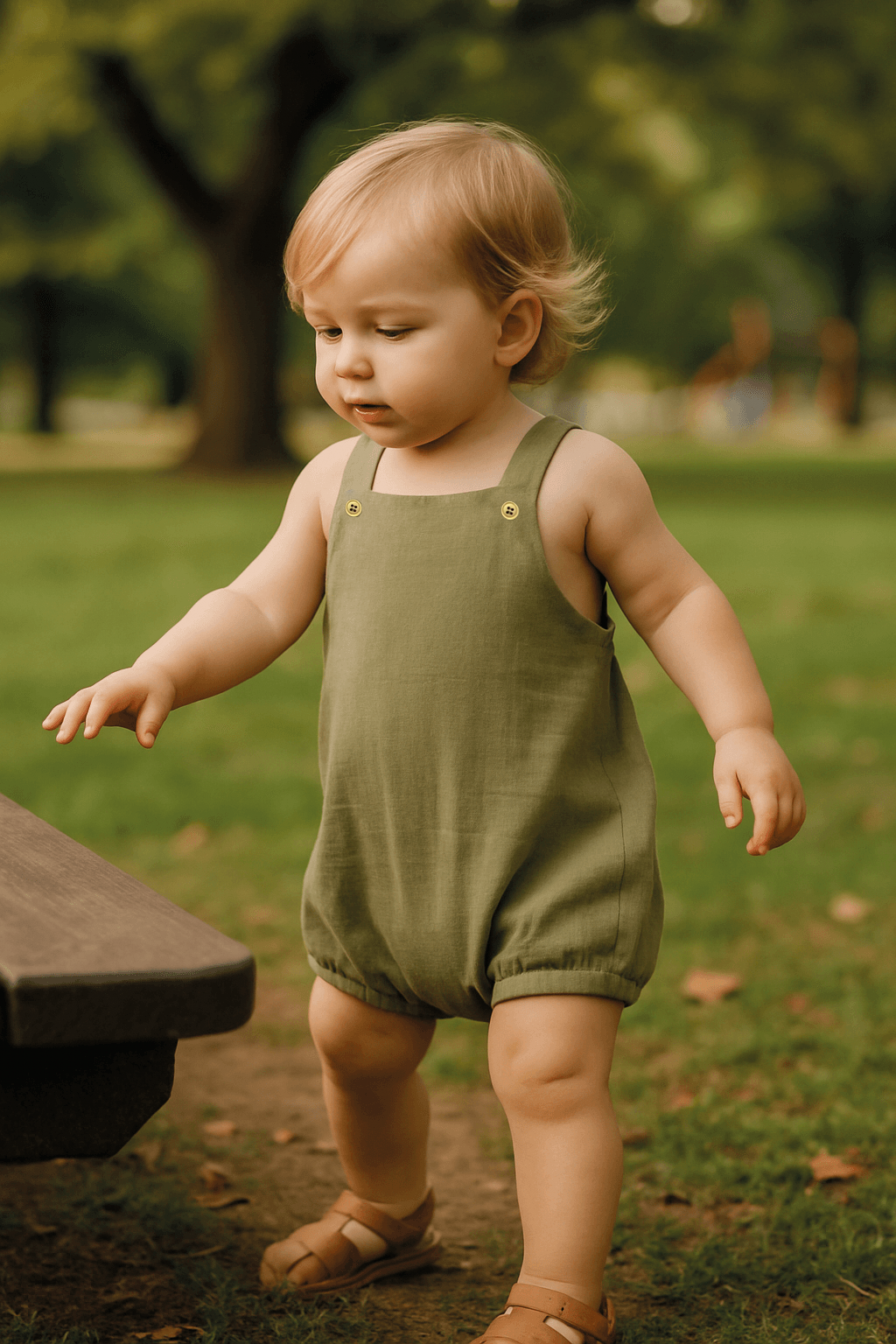 Baby Class  Müslin Çocuk Askılı Tulum 3-4 Yaş Yeşil