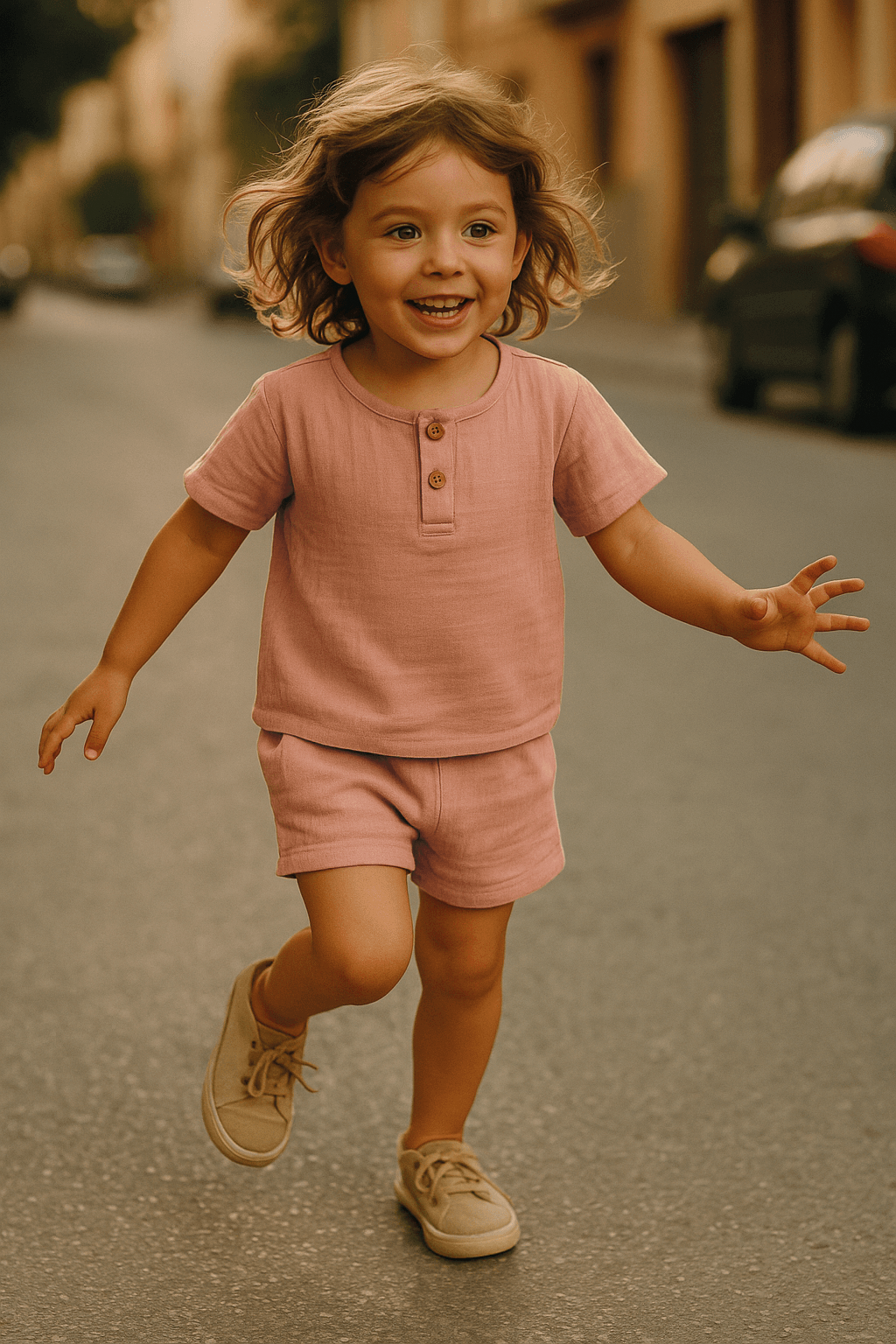 Baby Class  Müslin Çocuk Tişört Şortlu Takım 2-3 Yaş Pembe