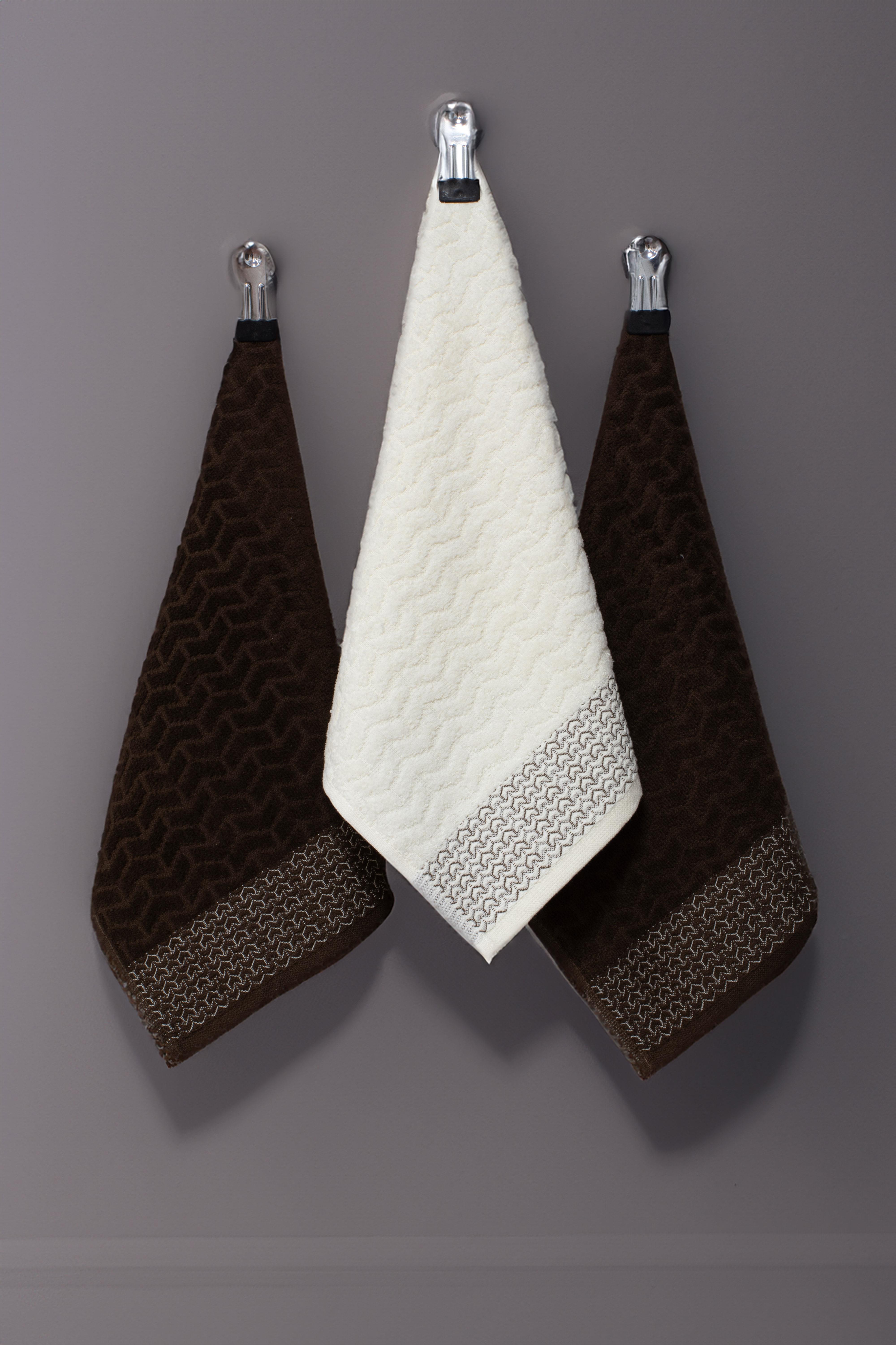 Class 30x30 %100 Pamuklu 3lü Mutfak Havlusu Kahve/Ekru