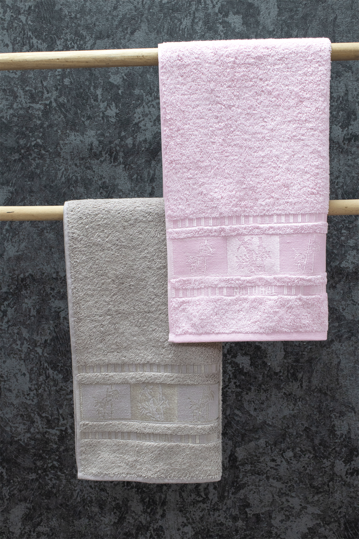 Class Bambu 50x90 Cm 2li El - Yüz Havlu Seti Pembe - Hazelnut