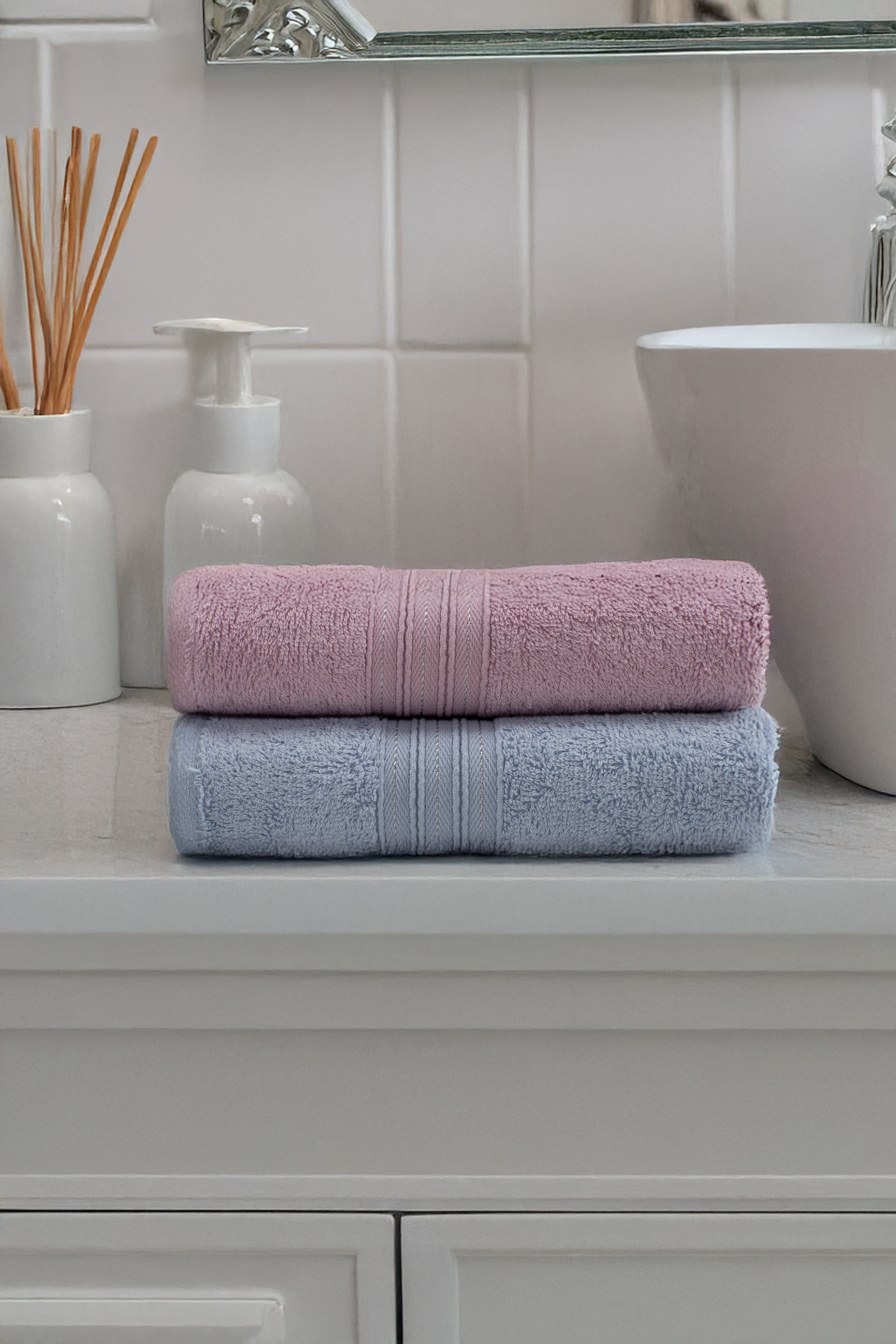 Class Bambu Havlu Seti 2li 50x80 cm El-Yüz Havlusu Silver V1