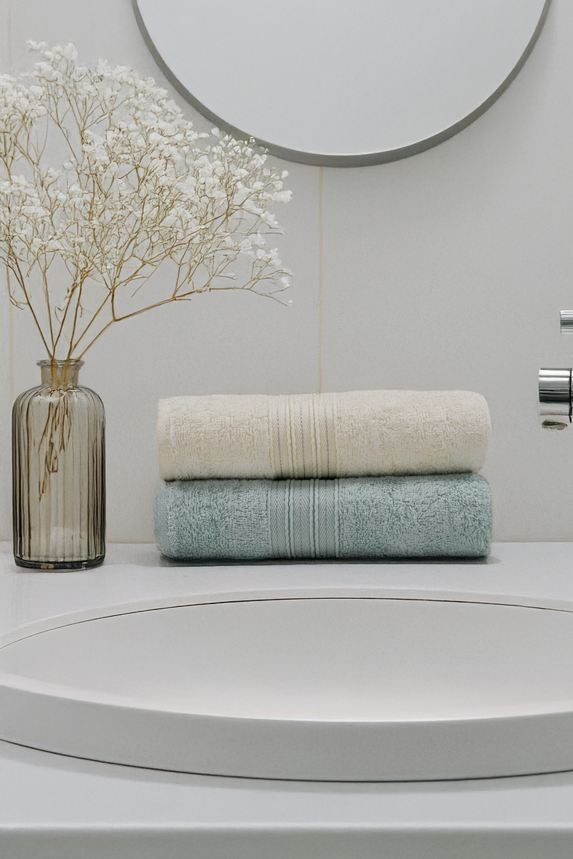 Class Bambu Havlu Seti 2li 50x80 cm El-Yüz Havlusu Silver V2