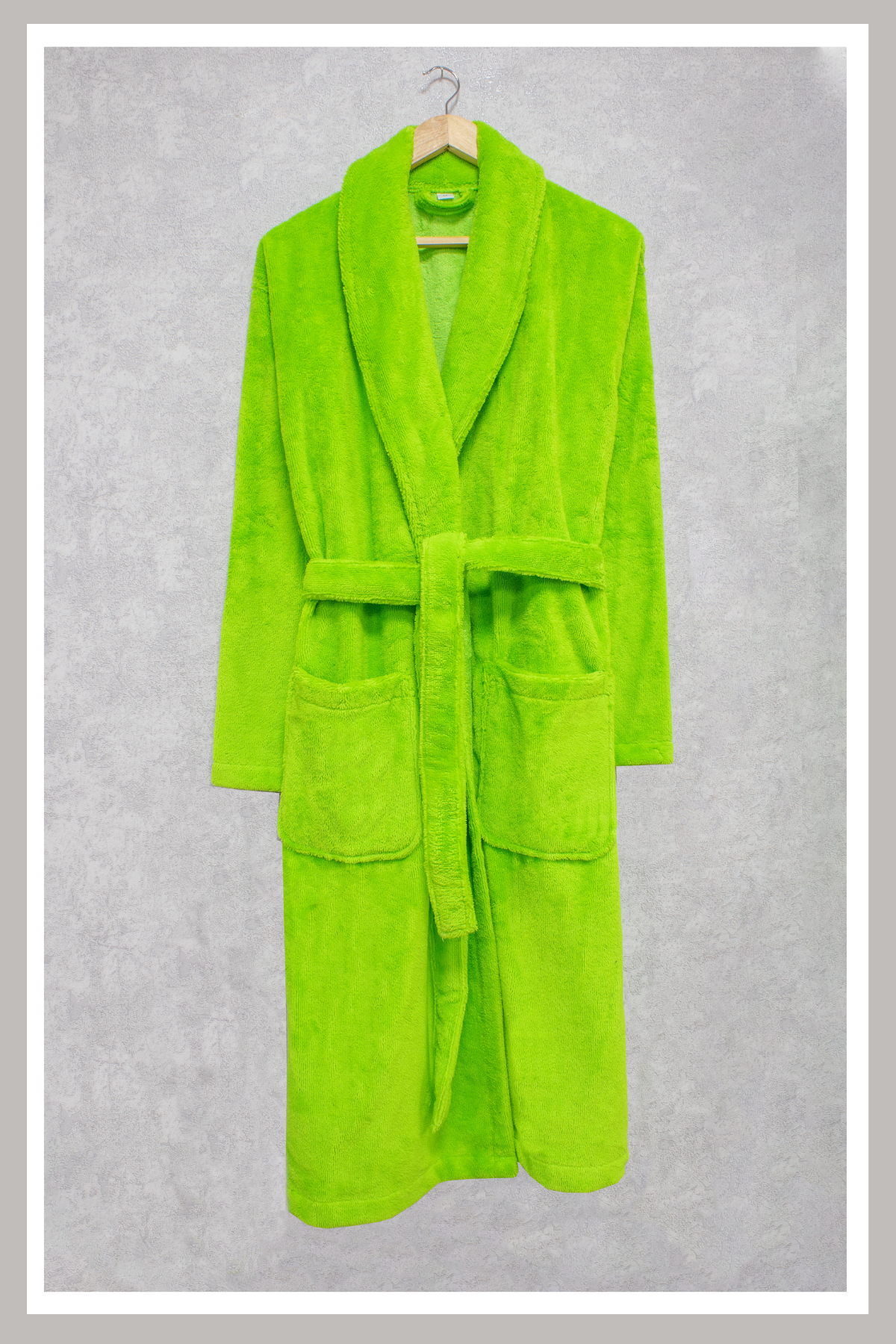 Class Welsoft Şalyaka Kadife Bornoz M Fosfor Yeşili Puffy