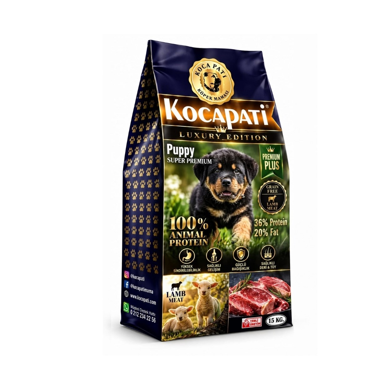 Kocapati Premium Plus Kuzulu Yavru Köpek Maması 15 kg