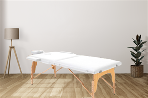 MASAJ - MUAYENE MASALARIHEDEF MEDİKALHDF0898İthal Lüx Ahşap Katlanabilir Çanta Tipi Masaj Masası Beyaz