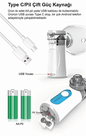 Freely UN300 Taşınabilir Mesh Nebulizatör BATARYALI