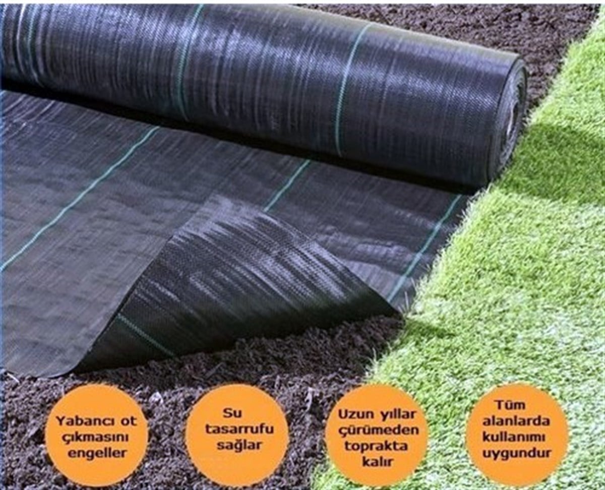 Toprak Malç Kumaş Örtüsü Siyah 300CM*100Mt ( 150X2 ) 1.sınıf