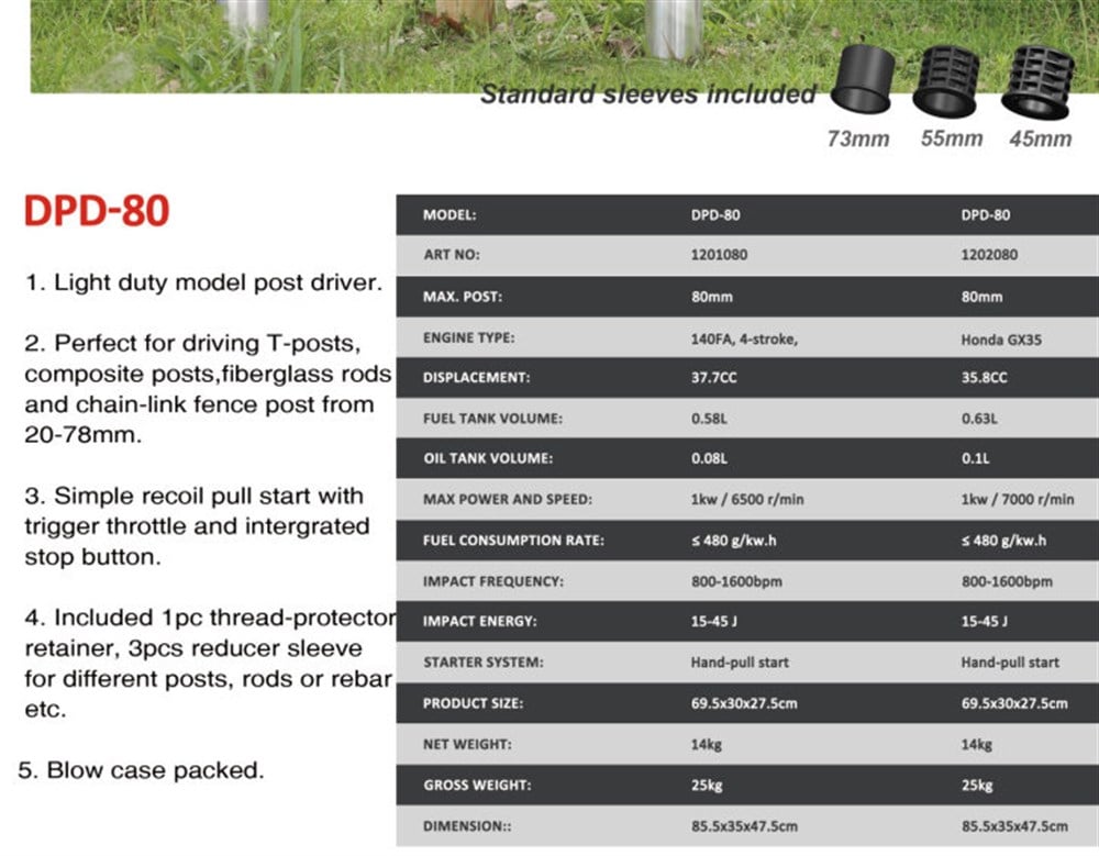 DPD-80 - BENZİNLİ DİREK ÇAKMA MAKİNESİ