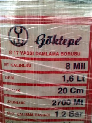 Göktepe Yassı Damlama Boru 8mmx20cmx2700m