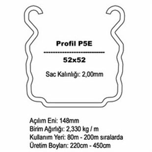 Profil AlsaceBaş Direk ( P5E-2 Profil Alsace) 220cm