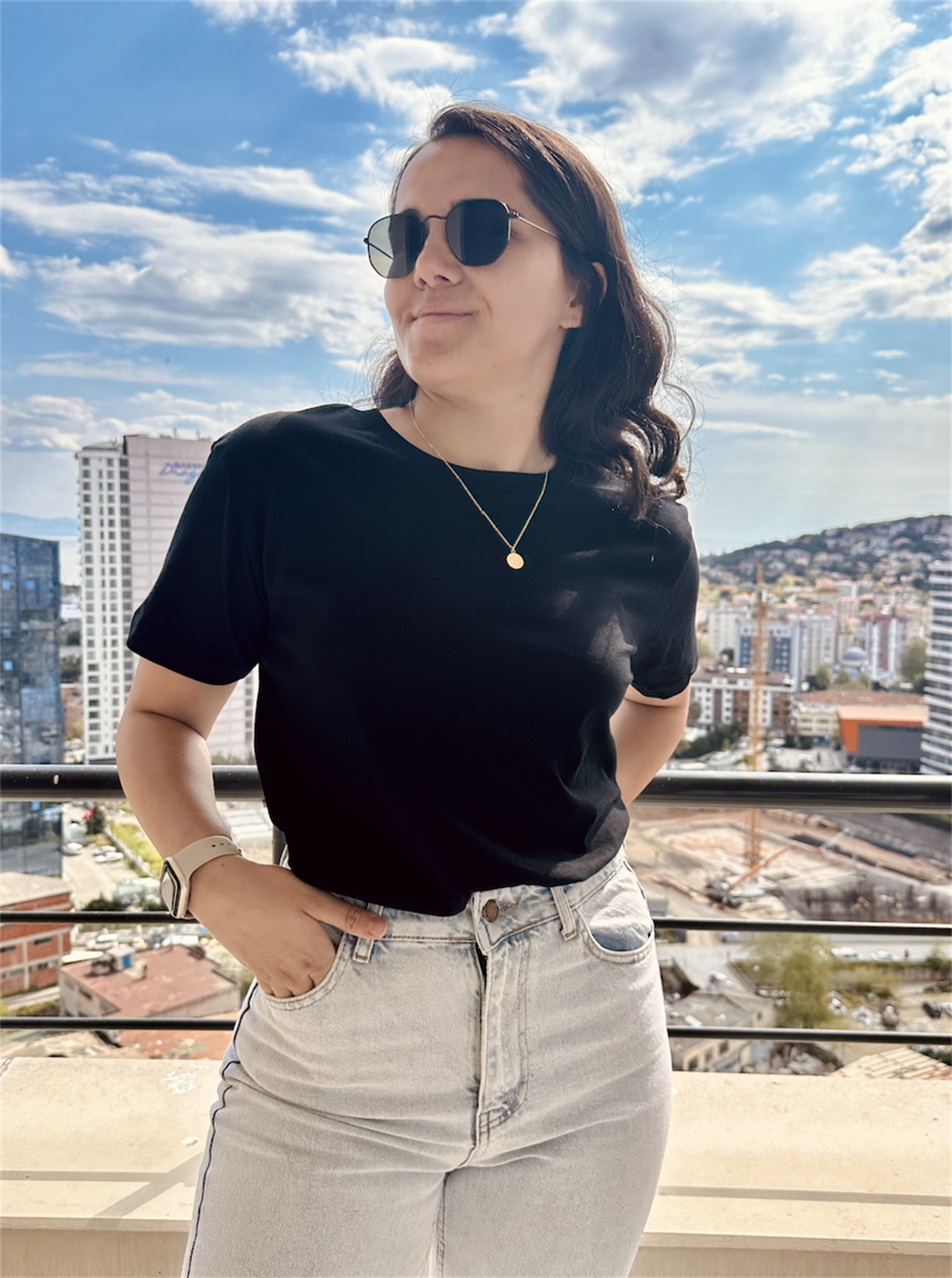 Kısa Kol Düz Bisiklet Yaka Tişört Siyah