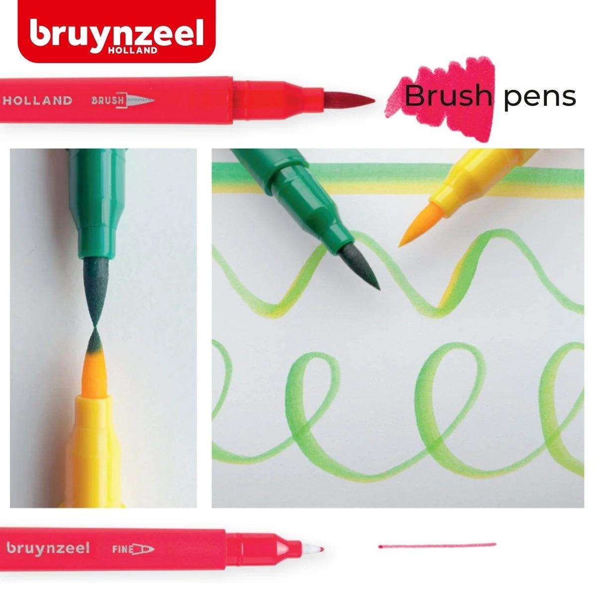 BRUYNZEEL ÇİFT UÇLU FİNELİNER FIRÇA UÇ KALEM 24 RENK